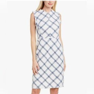 Rebecca Taylor Blue and White Sheath Dress